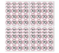 FloraVigo Autocollants pour 70e anniversaire, 144 panneaux de signalisation, décorations d'anniversaire, autocollants d'anniversaire, cadeaux d'anniversaire pour hommes et femmes, cadeaux de fête