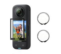 FloraVigo Cache objectif + protection d'écran en verre trempé anti-rayures 9H compatible avec accessoires Insta 360 X5, matériau haute résistance, protection d'objectif rotatif anti-rayures