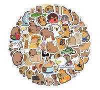 FloraVigo Lot de 100 autocollants Capybara mignons pour enfants, bouteilles d'eau, skateboards, téléphones portables, carnets, autocollants en vinyle imperméables (cochons d'Inde)