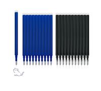 FloraVigo Lot de 22 recharges effaçables à pointe de 0,7 mm compatibles avec Pilot FriXion Ball, Clicker et Eberhard Faber, recharges effaçables pour stylo gel pour l'école et le quotidien