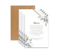 FloraVigo Lot de 25 cartes de condoléances + 25 enveloppes blanches - Cartes de remerciement pour deuil - Condoléances pour un décès, des funérailles ou un enterrement - Format A6 (14,8 x 10,5 cm)