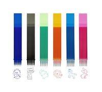 FloraVigo Lot de 36 mines effaçables compatibles Legami, gommage propre, écriture douce, pointe 0,5 mm, hauteur 13 cm (6 couleurs, 36 pièces)