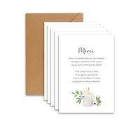 FloraVigo Lot de 50 cartes de condoléances + 50 enveloppes blanches - Cartes de remerciement pour deuil - Condoléances pour un décès, des funérailles ou un enterrement - Format A6 (14,8 x 10,5 cm)