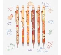 FloraVigo Lot de 6 stylos Capybara effaçables de 0,5 mm. Le corps du stylo est doté d'un adorable design Capybara et est donc adapté aux étudiants pour écrire