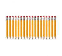 FloraVigo Lot de 64 crayons jaunes avec gomme, 10 cm, mini crayon de golf HB en bois, pour étudiants, designers et architectes, pour une utilisation à l'école, au bureau