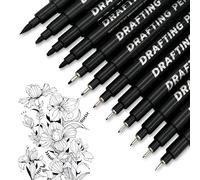 FloraVigo Micron Fine Line Lot de 12 stylos à pointe fine et imperméables pour illustration, croquis, dessin technique, kit professionnel