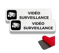 FloraVigo Panneau de Caméra de Sécurité, Propriété Privée 19×5 cm en Aluminium, Alarme Intérieur/Extérieur avec Autocollant (Vidéo Surveillance)