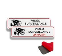 FloraVigo Panneau de Caméra et de Propriété Privée, 19×5 cm, Alarme de Sécurité, Intérieur/Extérieur, en Aluminium, Avec Autocollant (Vidéo Surveillance)