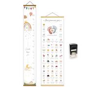 FloraVigo Toise murale bébé, stickers étapes de croissance, Toise murale avec stickers des premières étapes de bébé