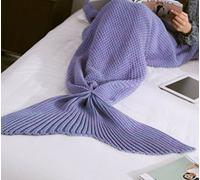 Floravogue Queue de sirène Couverture au crochet et sirène Couverture pour adulte, Super Doux toutes les saisons de couchage couvertures, 180,3 x 80 cm, Coton, lavande, Adults(71"x31.5")