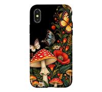 Flore de Champignons Amanita botanique Vintage Coque pour iPhone X/XS
