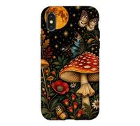 Flore de Champignons Amanita botanique Vintage Coque pour iPhone X/XS