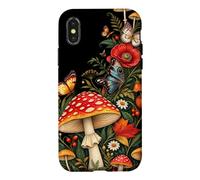 Flore de Champignons Amanita botanique Vintage Coque pour iPhone X/XS