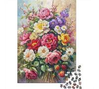 Florel Bouquet Art 1000 Pièces Papier Écologique Puzzle Premium pour Adultes Décompression du Jeu Éducatif Décoration Murale Et Cadeaux Le 70x50cm/1000pcs