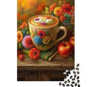 Florel Coffee Cup 1000 Pièce Carton Épais Jeu De Puzzle Senior Jigsaw Enthusiastes Soulagement du Stress 38x26cm/1000pcs