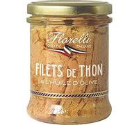 Florelli Filets de thon à l'huile d'olive. - Le bocal de 140g net égoutté