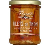 Florelli Filets de thon à l'huile d'olive pimentée - Le bocal de 140g net égoutté