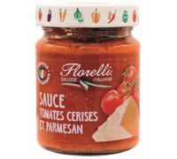 FLORELLI - Sauce tomate cerise parmesan | Savoureuse et onctueuse | Parfaite pour vos plats chauds | le pot de 250g | LOT DE 4