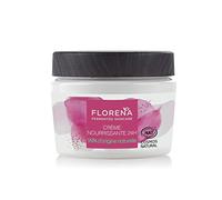 FLORENA Crème nourrissante 24H à l’Huile d’Olive et au Camélia Fermentés (1 x 50 ml), soin hydratant visage pour tous types de peaux, soin visage nourrissant longue durée