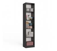 FLORENCE - Bibliothèque 5 étagères - Dimensions 182x40x30 cm - Meuble de rangement livres - Anthracite