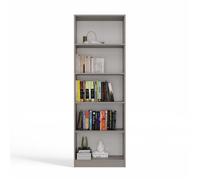 FLORENCE - Bibliothèque 5 étagères - Dimensions 182x60x30 cm - Meuble de rangement livres - Gris