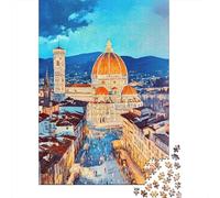 Florence Cathedral Panorama Plaque Métallique Vintage 70x50cm/1000pcs pour Le Pub Ou Le Café, Présent De Noël pour Les Collectionneurs De Déco Vintage