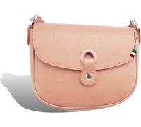 Florence cuir véritable Sac de soirée femme rose 21x13x5 y compris pendentif Italie D2OTF122A