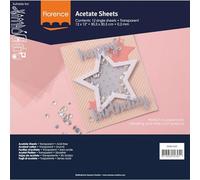Florence Feuilles d'Acétate - 30,5 x 30,5 cm - 0,2 mm - 12 Feuilles Plastique - Papier Transparent pour le Scrapbooking, les Cartes de Vœux, la Peinture et l'Art Journaling