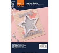 Florence Feuilles d'Acétate - A4 - 0,2 mm - 12 Feuilles Plastique - Papier Transparent pour le Scrapbooking, les Cartes de Vœux, la Peinture et l'Art Journaling