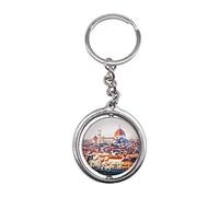 Florence Firenze Italie 3D Verre Cristal Porte-clés Porte-clés Rotation Décoration Touristique Souvenir Hommes Femmes Accessoires Cadeau Rotation Décoration