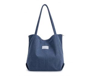 Florence Happy @ England Cambridge ElChic-Sac fourre-tout épais en velours côtelé avec fermeture éclair, élégant, durable et imperméable, Gris, Large