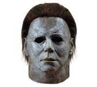 FLORENCE IISA Masque d'Halloween Michael Myers - Masque d'horreur effrayant en latex pour adultes, costume de costumade pour fête d'Halloween (gris argenté)
