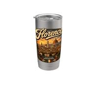 Florence Italie Vintage Honymoon Voyage Toscane Vacances Gobelet isotherme en acier inoxydable double paroi
