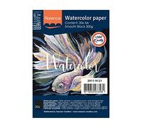 Florence Papier Aquarelle Lisse - A6 - Noir - 20 feuilles - 300 g/m² - Sketchbook pour le Dessin, la Calligraphie et la Peinture à l'Aquarelle