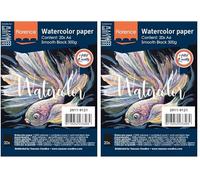 Florence Papier Aquarelle Lisse - A6 - Noir - 20 feuilles - 300 g/m² - Sketchbook pour le Dessin, la Calligraphie et la Peinture à l'Aquarelle (Lot de 2)
