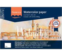 Florence Papier Aquarelle Rugueux A5 - Blanc Cassé - 24 Feuilles - 300 G/M² - Sketchbook Pour Le Dessin, La Calligraphie Et La Peinture À L'aquarelle