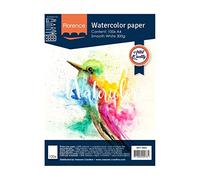 vaessen creative Papier Aquarelle Florence Pressé à Chaud A4, Blanc, 300 GSM, Qualité d'artiste, Surface Lisa, 100 Feuilles pour Peindre, Handlettering, Projets d'art et Plus Lisse