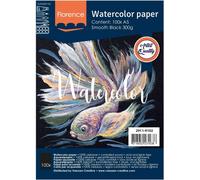 Florence Papier Aquarelle Texture Lisse A5 - Noir - 100 Feuilles - 300 G/M² - Sketchbook Pour Le Dessin, La Calligraphie Et La Peinture À L'aquarelle