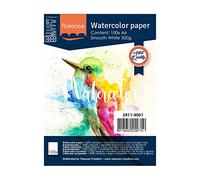 vaessen creative Papier Aquarelle Florence Pressé à Chaud A6, Blanc, 300 GSM, Qualité d'artiste, Surface Lisa, 100 Feuilles pour Peindre, Handlettering, Projets d'art et Plus Lisse, Set Pièces