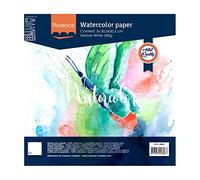 Florence Papier Aquarelle Texture Rugueux 30,5 x 30,5 cm - Blanc - 5 feuilles - 300 g/m² - Sketchbook pour le Dessin, la Calligraphie et la Peinture à l'Aquarelle