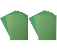 Florence Papier cartonné (216 g/m²) et papier pailleté (250 g/m²), vert foncé, A4, 10 feuilles, pour scrapbooking, fabrication de cartes, découpe et autres travaux manuels (Lot de 2)