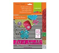 Florence Papier Pailleté Autocollant - A5 - Noël - 5 feuilles - 160 g/m² - Papier Cartonné Couleur Auto-Adhésif pour Scrapbooking, Cartes et Invitations