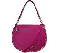 Florence Sac de selle femme à bandoulière avec rivets en cuir véritable rose OTM105P