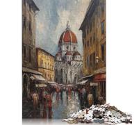Florence, Ville d'art, Italie. Puzzle en Carton 100% recyclé, matériaux respectueux des Puzzles, pour Adultes et Enfants, Cadeau de Noël, 1 000 pièces (75 x 50 cm).