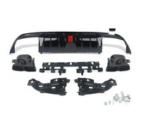FLORENTER Aileron Voiture Lèvre Diffuseur Arrière avec Embouts D'échappement pour Mercedes pour Benz W205 C300 C63 C43 pour AMG 2015 - 2018 avec Couvercle Lumière LED Aileron de Voiture