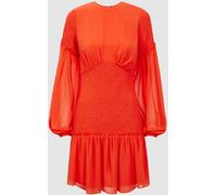 Florere Florere Round Neck Shirred Mini Dress Bright Orange EU 42 (UK 14)