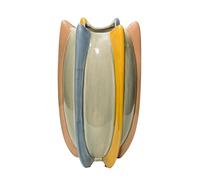 FLORERO BITONO AZUL/BEIGE TERRACOTA