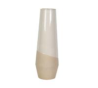 FLORERO CERAMICA BEIGE/BLANCO