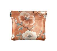 Flores Blossoms Porte-monnaie en cuir pour femme Sac à main portable pour cartes et clés Sac à main pour filles et femmes, toile orange, taille unique, moderne, Flores Blossoms Toile Orange, Taille