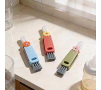 Floret Lot de 3 brosses de nettoyage 3 en 1 pour couvercle de gobelet, brosse multifonction pour suceur plat pour goulot étroit, brosse à récurer pour biberons et tasses de bébé